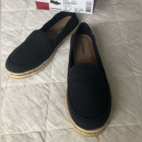 Hush Puppies black canvas espadrille loafers - Picture 5 of 8